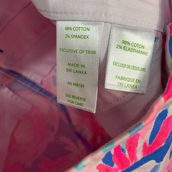 Lilly Pulitzer Sadie Crop Pants Size 6 Stretch Bennett Blue Bay Dreamin Chino N - Picture 12 of 12